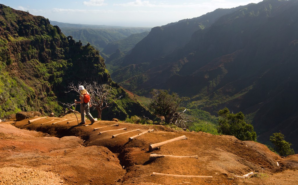 The view from a path in Waimea Canyon