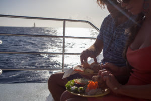 dinner on the sunset Na Pali cruise with Holo Holo charters